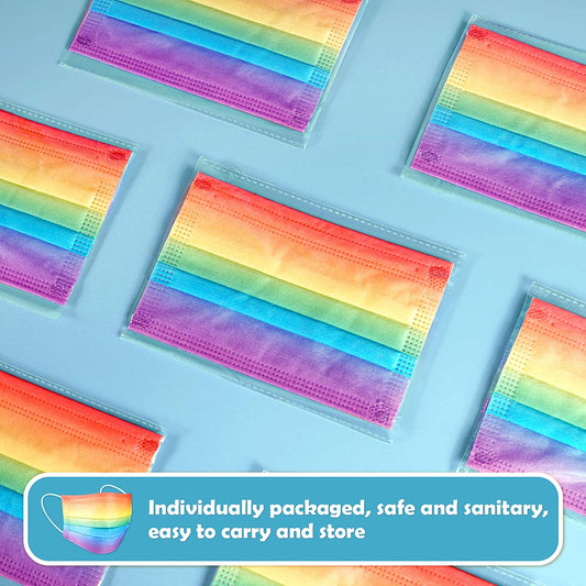 Kids 60PCS Disposable Gradient Rainbow Colors Individually Packaged 3-Layer