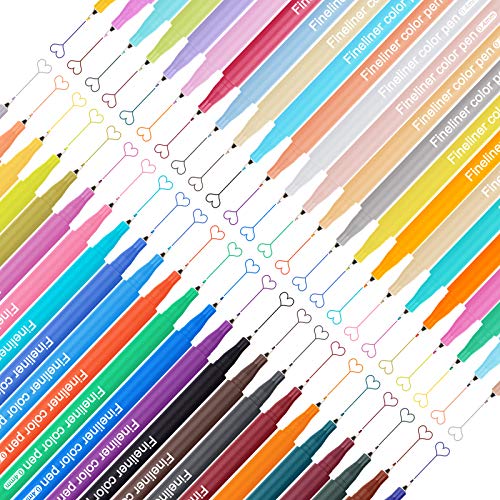 0.4mm Fineliner Pen Set 48-Color Planner Porous Journaling Marker Micro-Pen Mo