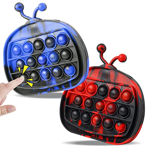 2-Pack Silicone Push Pop Bubble Fidget Sensory Toy Set, Cartoon TV Shape Stres