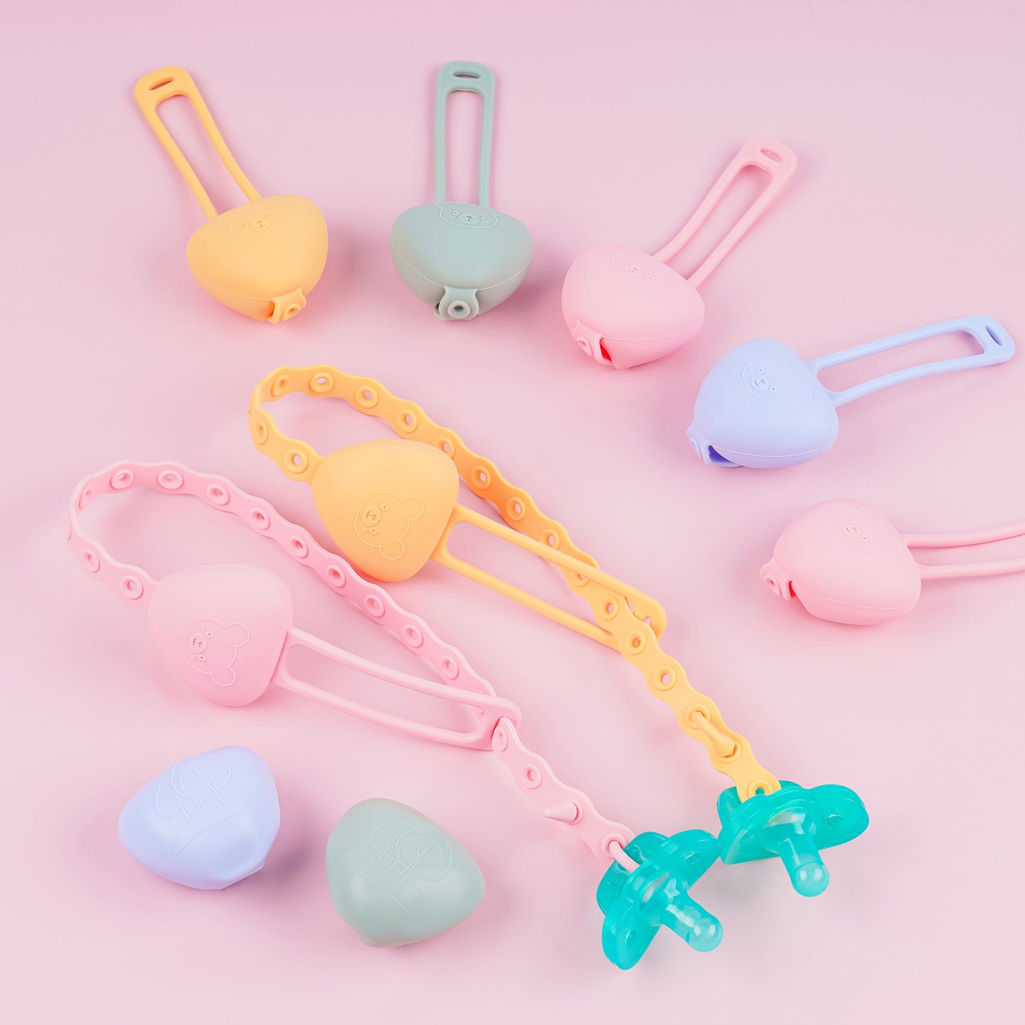 10-Pack Silicone Baby Pacifier Clip Holder Stretchable Toy Safety Straps Unive