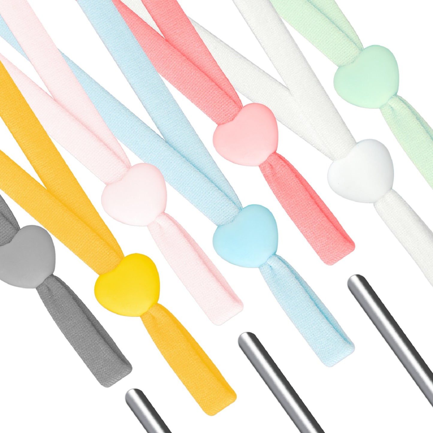 [70PCS Ear Loops+40PCS Metal Strips] 7 Colors Precut 1/5?” Wide 4" Long Elastic