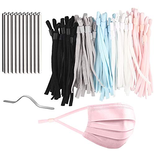 Precut 1/5?” Wide Adjustable Elastic Bands Buckles 5 Assorted Colors with 30PCS