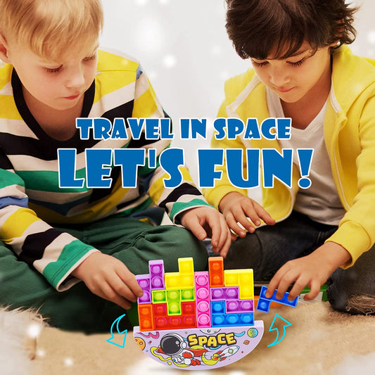 Pop Bubble Fidget Sensory Toy Silicone 3D Building Block Jigsaw Puzzle Game Toy