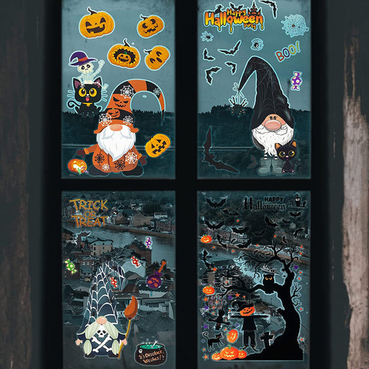 156PCS Halloween Window Cling Decal Stickers + 3D Bat Decoration Set, Halloween