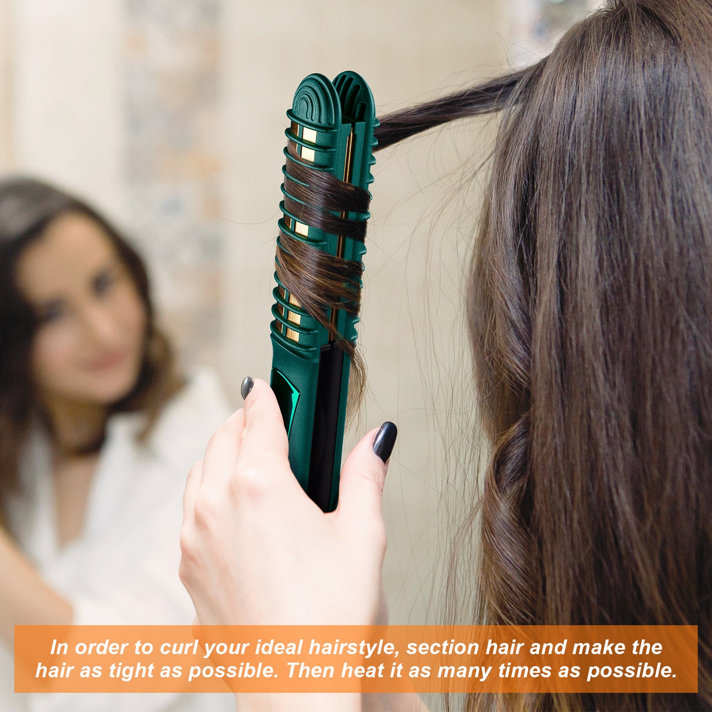 2-in-1 Hair Straightener Curler Professional Multi-Styler Flat Iron (Green)