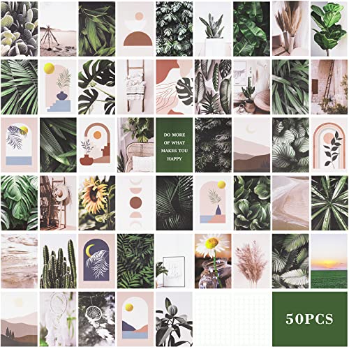 50PCS Wall Collage Kit Retro Aesthetic Photo Poster Kit with Sticky Dots 3.9?”
