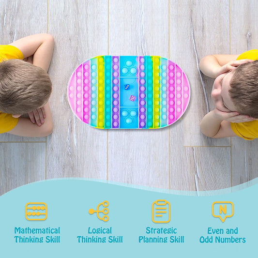Silicone Oval Push Pop Bubble Game Pad 2 Game Dices Big Size Toy Board Sensory