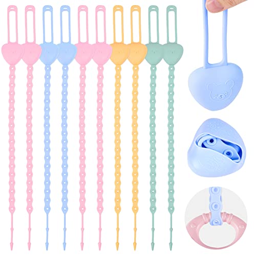 10-Pack Silicone Baby Pacifier Clip Holder Stretchable Toy Safety Straps Unive